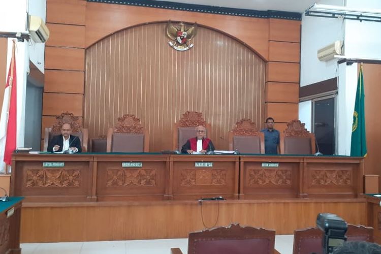 Sidang putusan praperadilan Kivlan Zen di Pengadilan Negeri Jakarta Selatan, Selasa (30/72019)