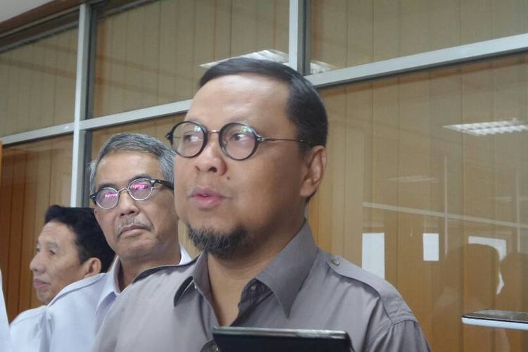 Ketua Pansus RUU Pemilu Lukman Edy di Kompleks Parlemen, Senayan, Jakarta, Rabu (14/6/2017).