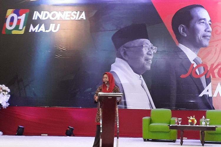 Yenni Wahid di acara Silaturahim Nusantara Bersatu di Surabaya, Senin (18/3/2019) malam