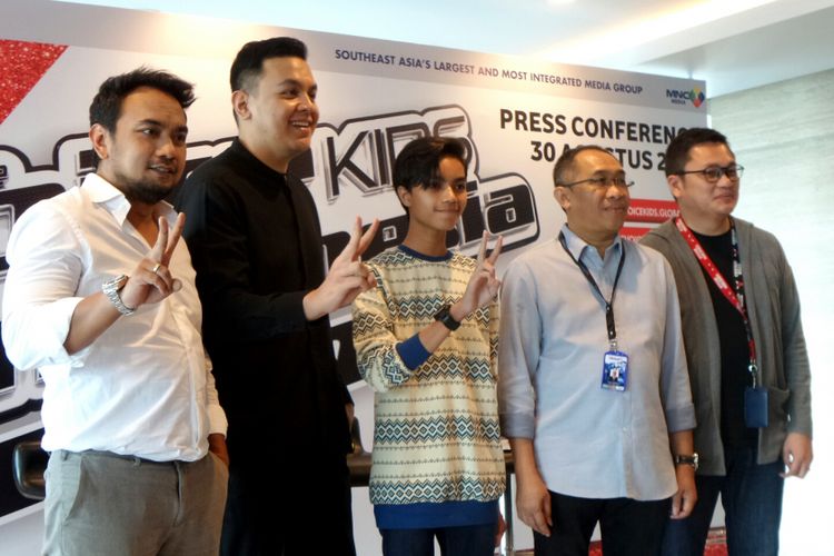 Suasana jumpa pers The Voice Kids Indonesia 2 di MNC Tower, Kebon Jeruk, Jakarta Barat, Rabu (30/8/2017).