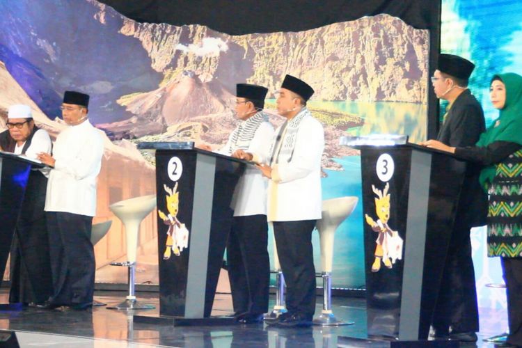 Suasana debat pilkada NTB di Lombok Raya, Mataram, Sabtu (12/5/2018)
