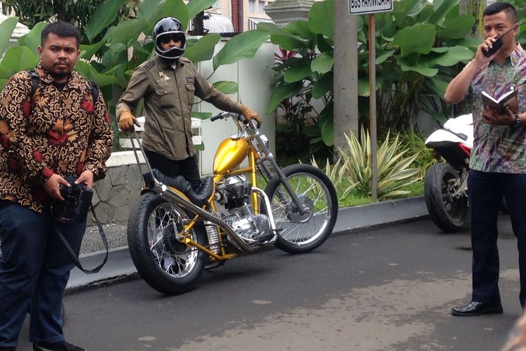 Motor Chopperland sampai di Istana Bogor, Sabtu (20/1/2018).
