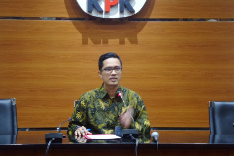Juru Bicara KPK Febri Diansyah di Gedung KPK Jakarta, Rabu (26/7/2017).