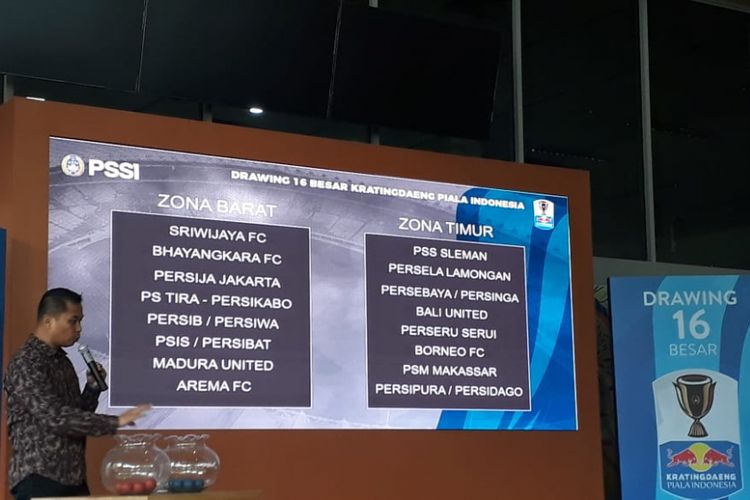 Undian babak 16 besar Piala Indonesia dilakukan di Kantor TVRI, 8 Februari 2019. 
