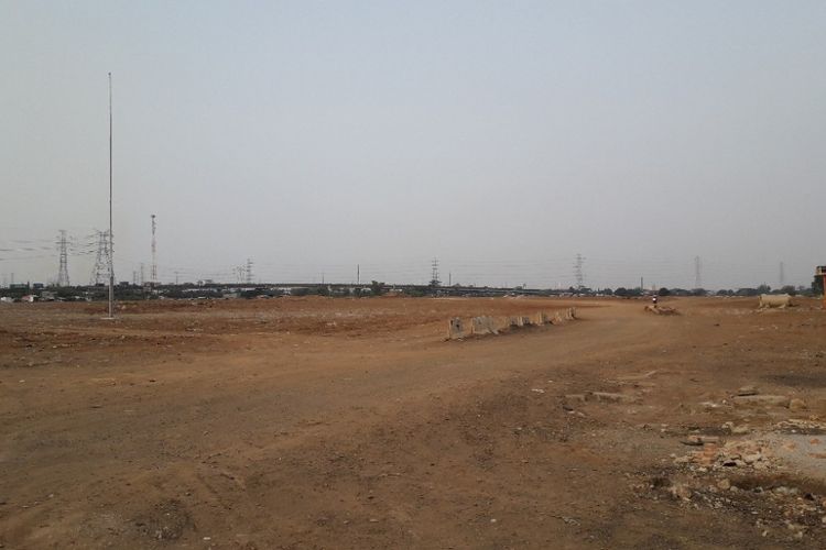 Kondisi lahan proyek Stadion BMW di Sunter Agung, Jakarta Utara, Kamis (4/10/2018).