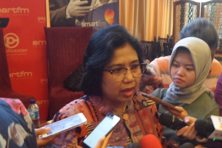 Anggota Komisi IX DPR Irma Suryani dalam diskusi Perspektif Indonesia di Menteng, Jakarta, Sabtu (27/1/2018).