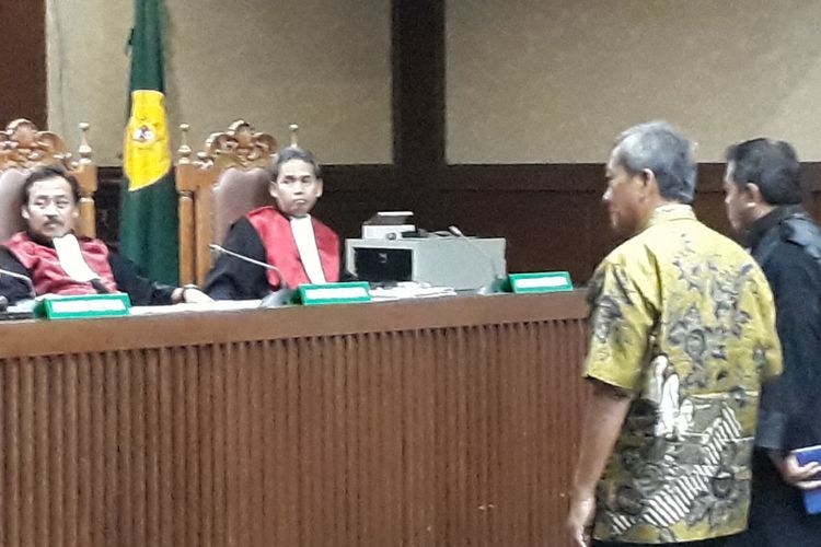 Ketua DPD Gerindra Provinsi Lampung Gunadi Ibrahim di Pengadilan Tipikor Jakarta, Senin (25/6/2018).