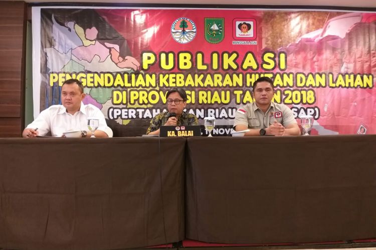 BPPIKHL, Manggala Agni dan BPBD Riau saat mengadakan kegiatan publikasi pengendalian kebakaran hutan dan lahan (karhutla) Provinsi Riau di Hot Swiss-Belinn Pekanbaru, Minggu (11/11/2018).
