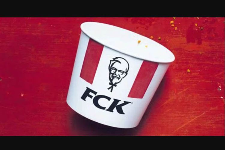 Iklan permohonan maaf KFC dalam surat kabar di London.