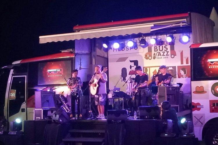 Is Pusakata Beri Pesan untuk Payung Teduh di Java Jazz Festival yang digelar di JIExpo Kemayoran, Jakarta Pusat, Minggu (4/3/2018).