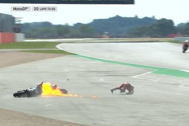 Insiden kecelakaan di MotoGP Inggris antara Quartararo dengan Dovi