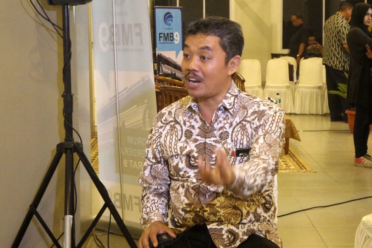 Tenaga Ahli Kementerian Politik, Hukum dan Keamanan, Sri Yunanto, dalam diskusi bertajuk Tindak Lanjut Penerbitan Perppu Nomor 02 Tahun 2017, di Galeri Nasional, Jakarta Pusat, Jumat (21/7/2017). 