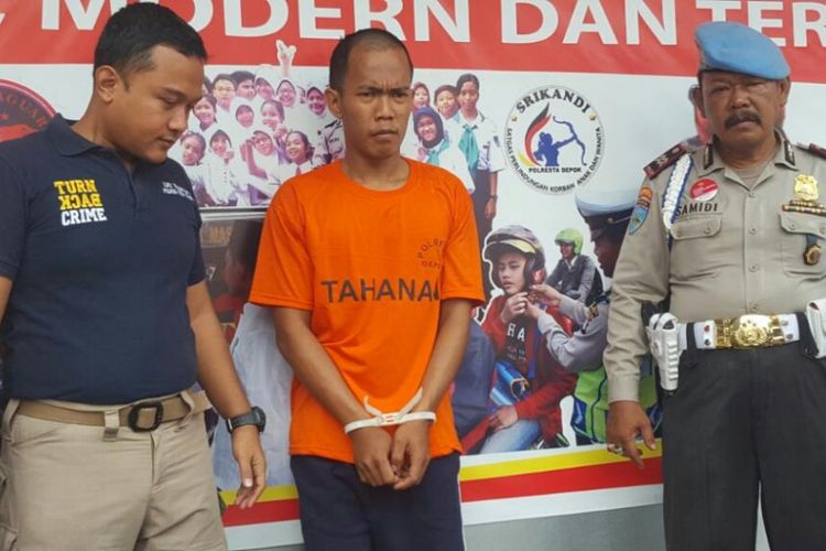 Suwandi alias Wandi, pelaku pembunuhan PRT di Depok ditangkap di Pasar Minggu, Jakarta Selatan.