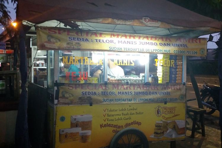 Kedai martabak Amri milik Sopan Purnomo yang terletak di Jalan DI Panjaitan, Jakarta Timur.
