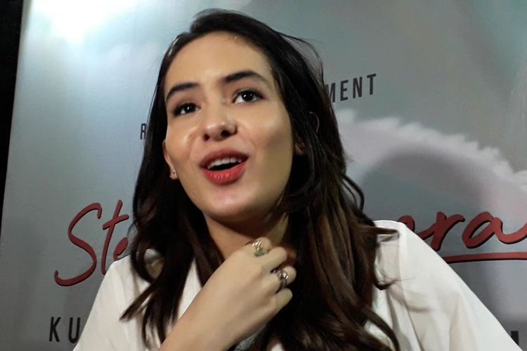 Aktris Steffi Zamora saat ditemui di kawasan Lebak Bulus, Jakarta Selatan, Rabu (7/8/2019).
