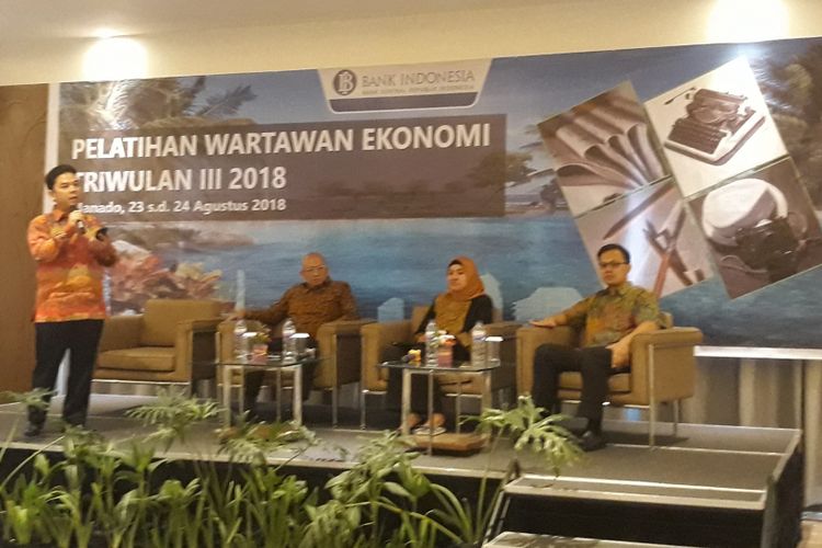 Pelatihan wartawan ekonomi Bank Indonesia (BI) di Manado, Sulawesi Utara, Jumat (24/8/2018). 