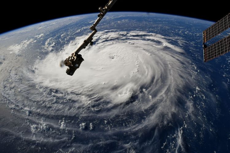 Rupa badai Florence yang ditangkap oleh kamera ISS