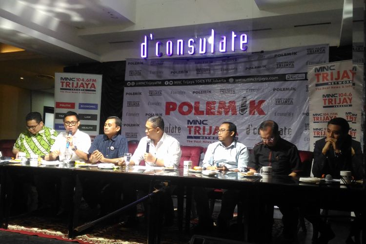 Diskusi Polemik bertajuk Menjaga Suara Rakyat di kawasan Menteng, Jakarta Pusat, Sabtu (23/2/2019). 