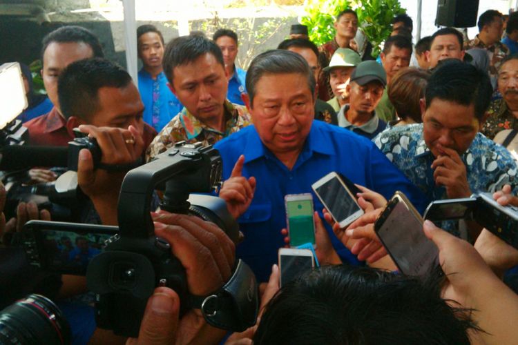 Mantan Presiden Susilo Bambang Yudhoyono (SBY) di Rumah Joglo Kebon Dalem Lor, Jalan Manisrenggo No 70, Prambanan, Klaten, Jawa Tengah, Sabtu (7/4/2018).