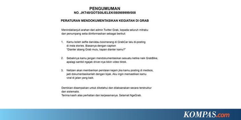 Rilis Aturan Dokumentasi, Grab Ingin "Memastikan Viral di Jalan yang Baik"