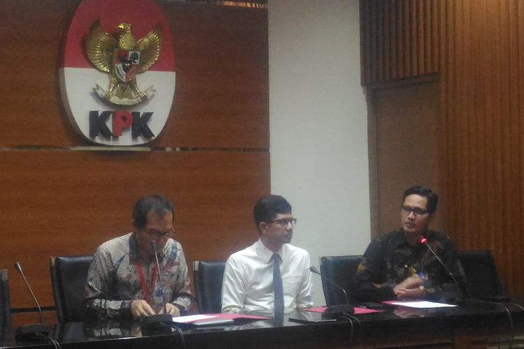 KPK menggelar konferensi pers terkait kasus BLBI di kantor KPK, Jakarta Selatan, Senin (10/6/2019). 