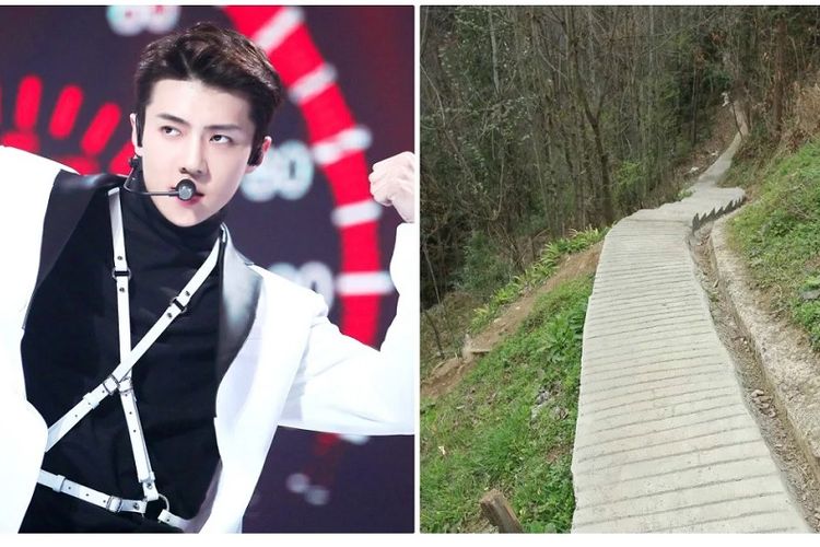 Para fans Sehun EXO di China telah menyelesaikan proyek perbaikan jalan di sebuah desa di Anxi, China, sebagai hadiah ulang tahun ke-24 member termuda EXO itu.