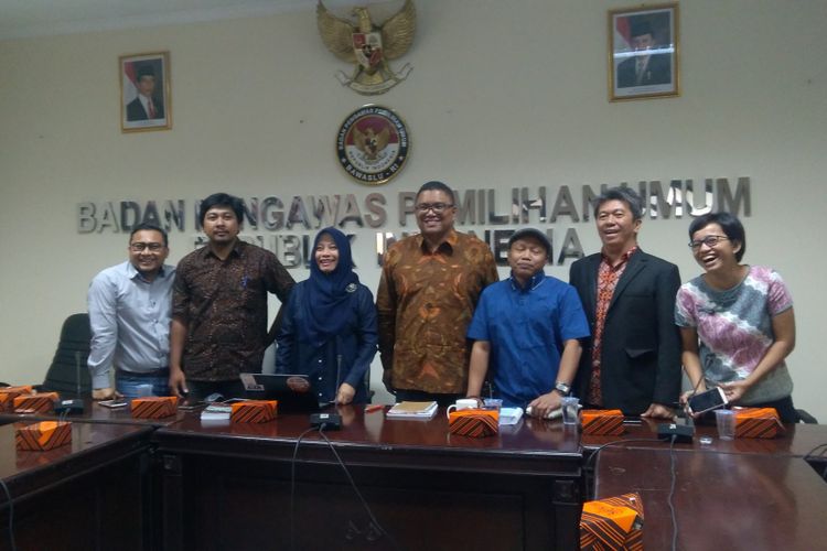 Diskusi soal mahar politik di media center Badan Pengawas Pemilihan Umum RI (Bawaslu) Jakarta, Rabu (17/1/2018).