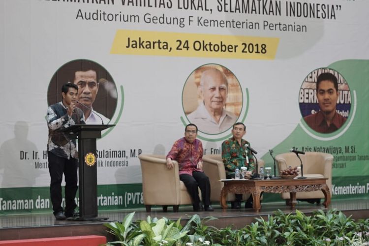 Suasana Seminar dan focus group discussion (FGD) Pengembangan dan Pemanfaatan Varietas Lokal Indonesia, di Jakarta, Rabu (24/10/2018).