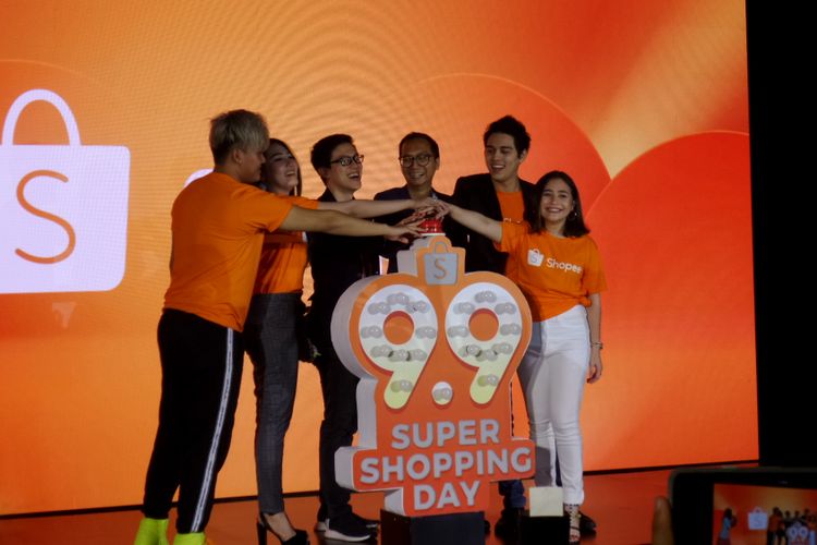 Peluncuran kampanye Shopee 9.9 Super Shopping Day di Ayana Midplaza, Jakarta, Kamis (23/8/2018).