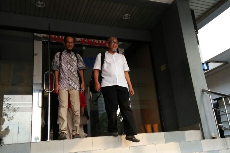 Sandi saat melaporkan pengelola Apartemen Kalibata City ke Polda Metro Jaya, Jakarta Selatan, Jumat (17/8/2018).