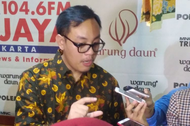 Ekonom Institute for Development of Economics and Finance (Indef), Bhima Yudhistira saat ditemui usai diskusi di Jakarta, Sabtu (28/4/2018).