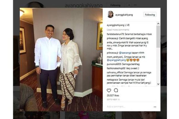 Puteri Presiden Joko Widodo, Kahiyang Ayu, akan menikah pada 8 November 2017. 