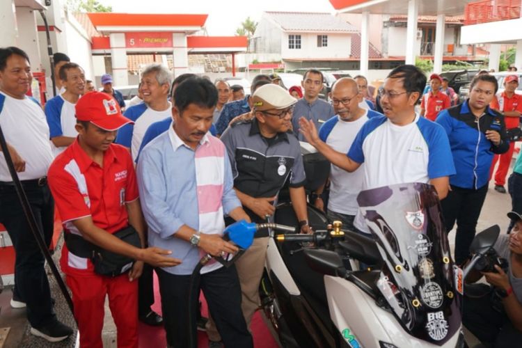 PT Pertamina (Persero) Marketing Operation Region (MOR) I akhirnya meluncurkan produk bahan bakar Pertamax untuk kendaraan berteknologi tinggi di Batam, Kepulauan Riau (Kepri), Sabtu (8/12/2018).