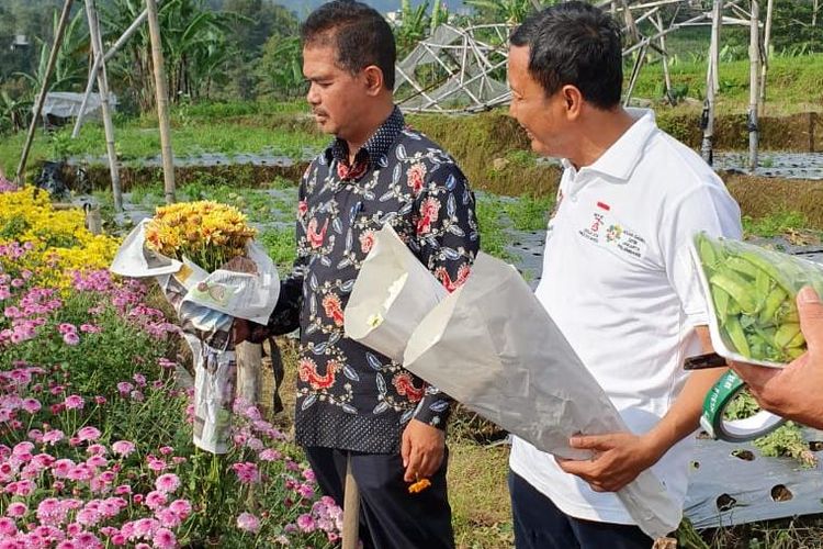 Direktur Jenderal Hortikultura Kementerian Pertanian Suwandi  mengunjungi sentra tanaman hias di Tawangmangu.