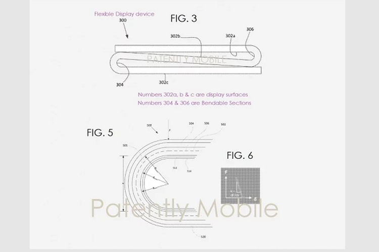 Bocroan desain ponsel lipat Google dengan lipatan tiga layar