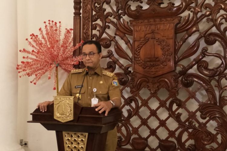 Gubernur DKI Jakarta Anies Baswedan di Balai Kota DKI Jakarta, Jalan Medan Merdeka Selatan, Senin (12/11/2018).