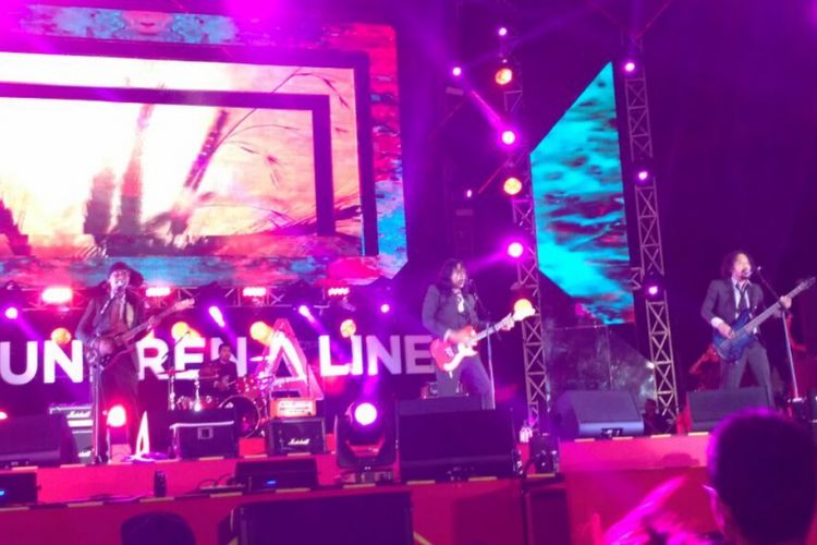 Navicula tampil dalam Soundrenaline 2017 di Garuda Wisnu Kencana, Bali, Sabtu (9/9/2017) malam.