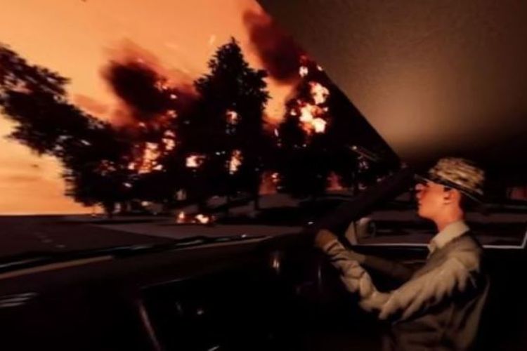 Bagian dari simulasi kebakaran hutan yang diperkenalkan otoritas Victoria, Australia. Simulasi itu diterapkan agar warga siap menghadapi bencana yang terjadi.