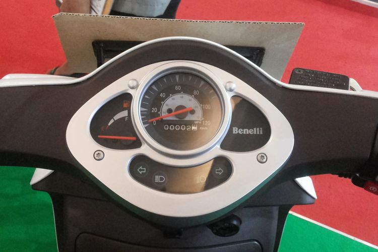 Speedometer Benelli Pepe. Motor ini jadi salah satu produk roda dua yang bisa dibeli dengan harga diskon selama penyelenggaraan Indonesia International Motor Show 2018.