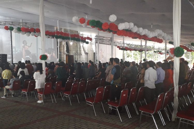 Suasana misa Natal di Gereja Katedral Jakarta, Selasa (25/12/2018).