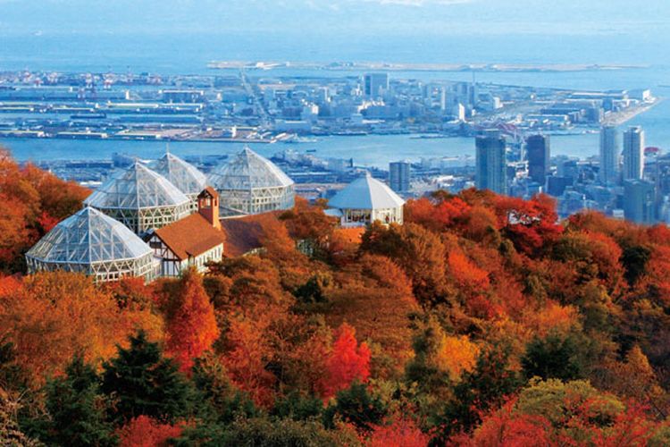 Kobe Nunobiki Herb Garden. Taman ini bisa dijangkau dengan 5 menit jalan kaki dari stasiun Shin-Kobe, Prefektur Hyogo, Jepang.