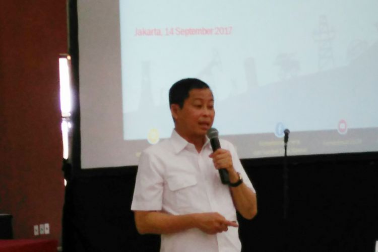 Menteri Energi dan Sumber Daya Mineral (ESDM) Ignasius Jonan saat menjadi pembicara dalam seminar di Magister Manajemen Universitas Gadjah Mada (UGM), Jakarta, Kamis (14/9/2017).