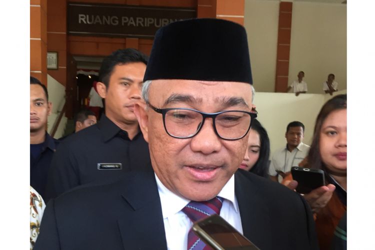 Wali Kota Depok, Mohammad Idri saat ditemui di Ruangan Paripurna, Kantor DPRD, di Jalan Boulevard, Depok, Kamis (16/8/2018).