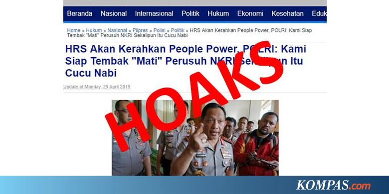 Beredar Hoaks Polisi Siap Tembak Perusuh yang Kerahkan "People Power"