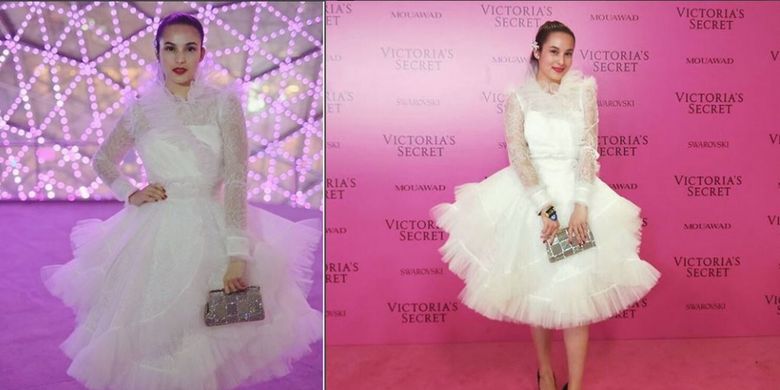 Chelsea Islan di ajang fashion show Victoria Secret 2017.