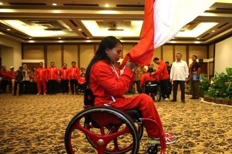 Salah satu atlet paralimpik yang ikut bela Indonesia di Asean Para Games Malaysia
