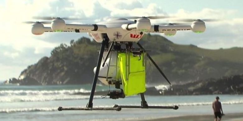 Drone atau pesawat tanpa awak untuk penyelamatan. (BBC)