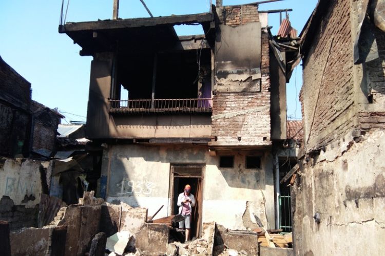 Kondisi area pemukiman di Kampung Karees Kulon, Kecamatan Lengkong, Kota Bandung pascainsiden kebakaran 3 Mei 2018 lalu. 