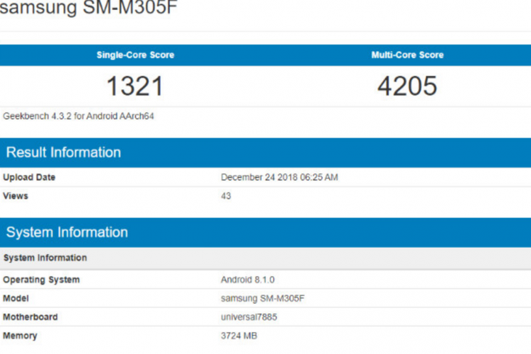 Bocoran benchmark Galaxy M30