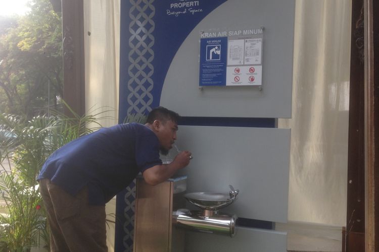 Keran air minum di Taman Indonesia Kaya Semarang, Rabu (20/2/2018) 